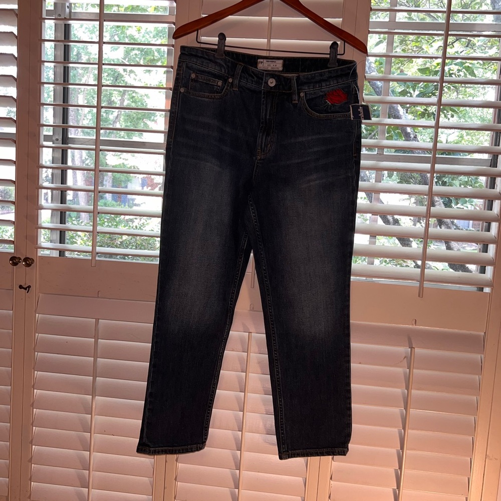 Free People Jeans with Rose embroidery